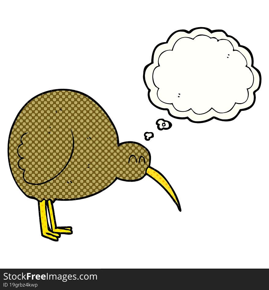 Thought Bubble Cartoon Kiwi Bird