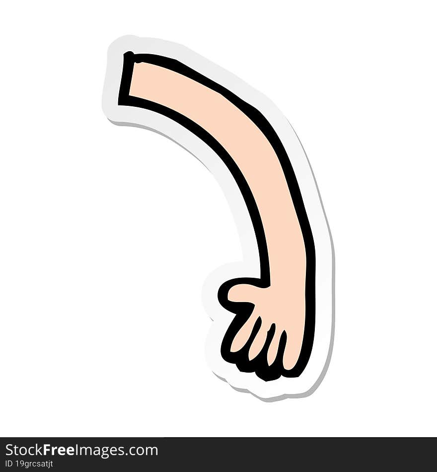 sticker of a cartoon arm