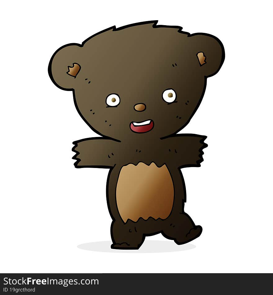 cartoon teddy black bear cub