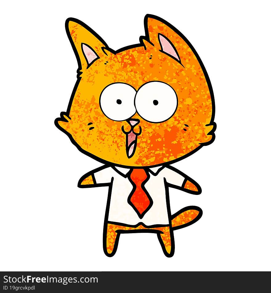 funny cartoon cat wearing shirt and tie. funny cartoon cat wearing shirt and tie