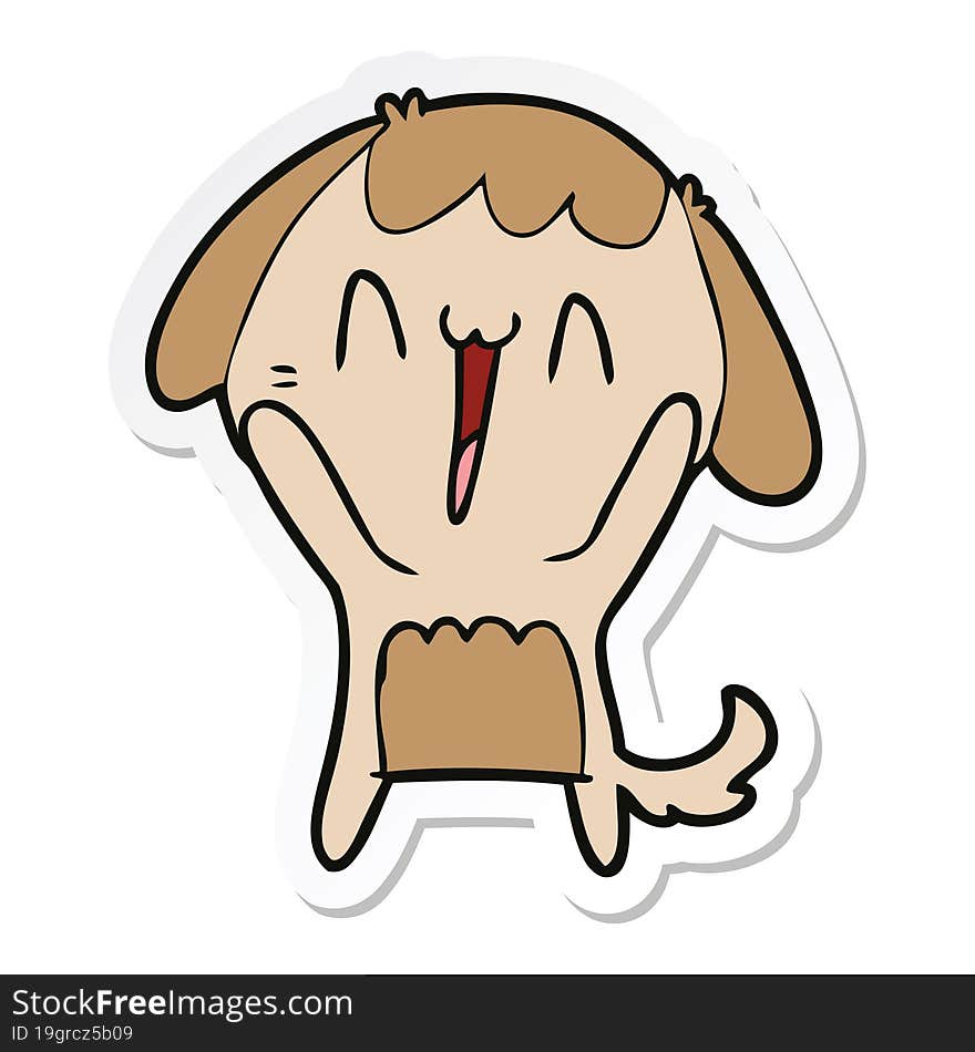 Sticker Of A Cute Cartoon Dog