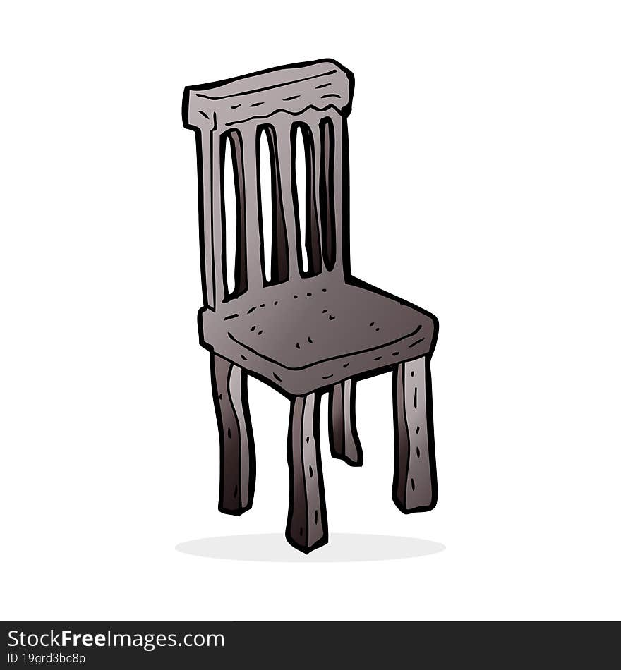 cartoon old wooden chair