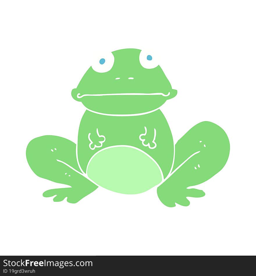 flat color illustration of frog. flat color illustration of frog