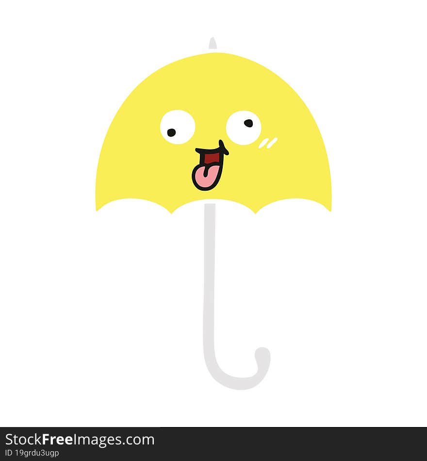 flat color retro cartoon umbrella