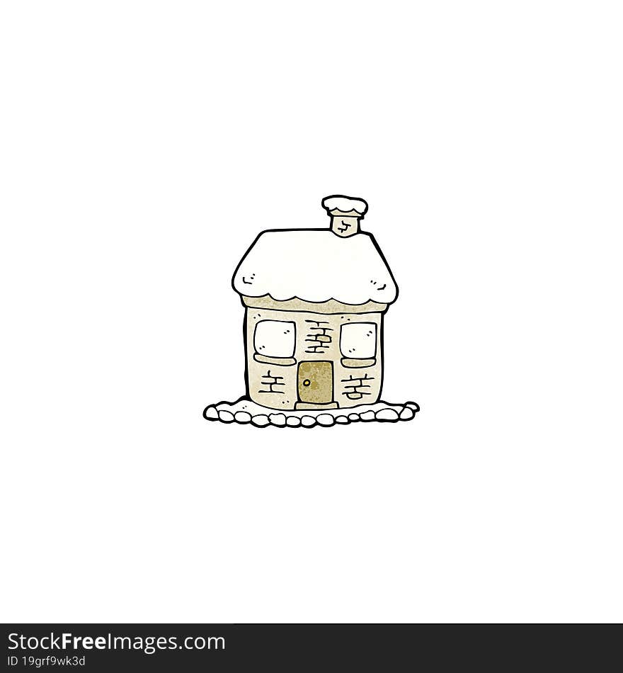 snowy cottage cartoon