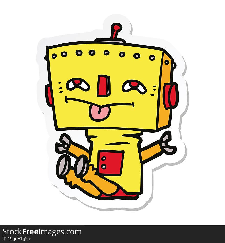 sticker of a cartoon robot