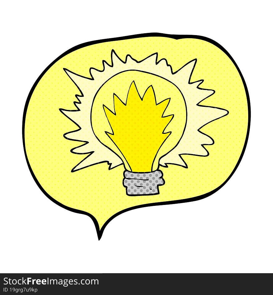 comic book speech bubble cartoon light bulb