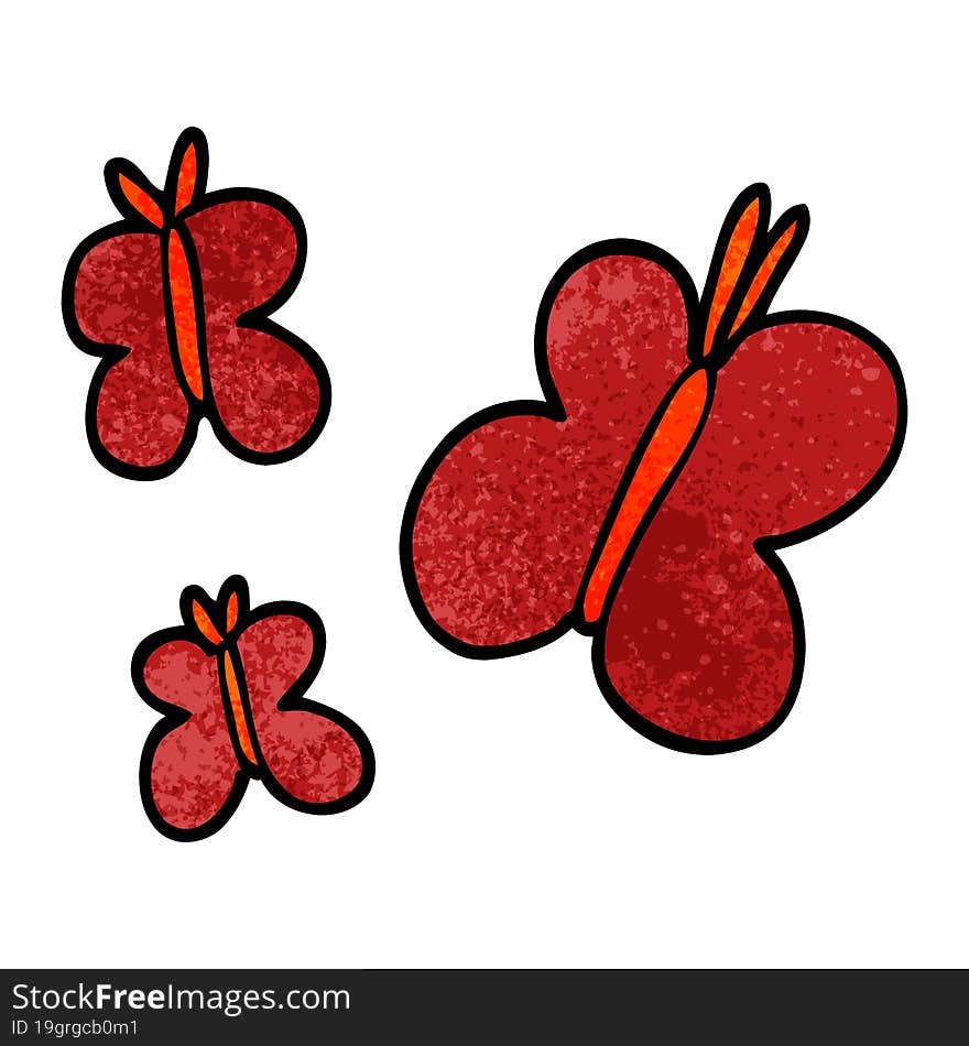 Cartoon Doodle Butterflies