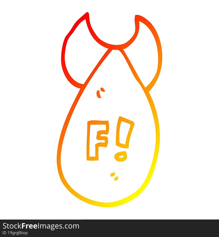 Warm Gradient Line Drawing Cartoon Atomic Bomb