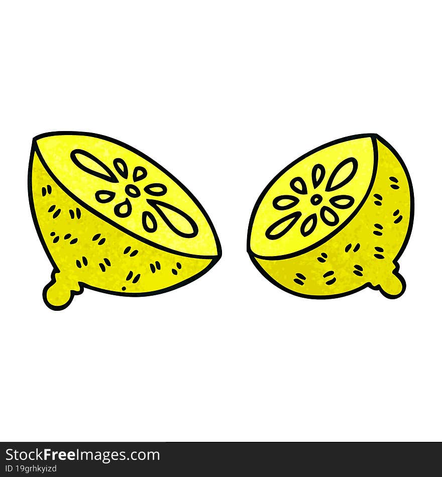 Quirky Hand Drawn Cartoon Lemon