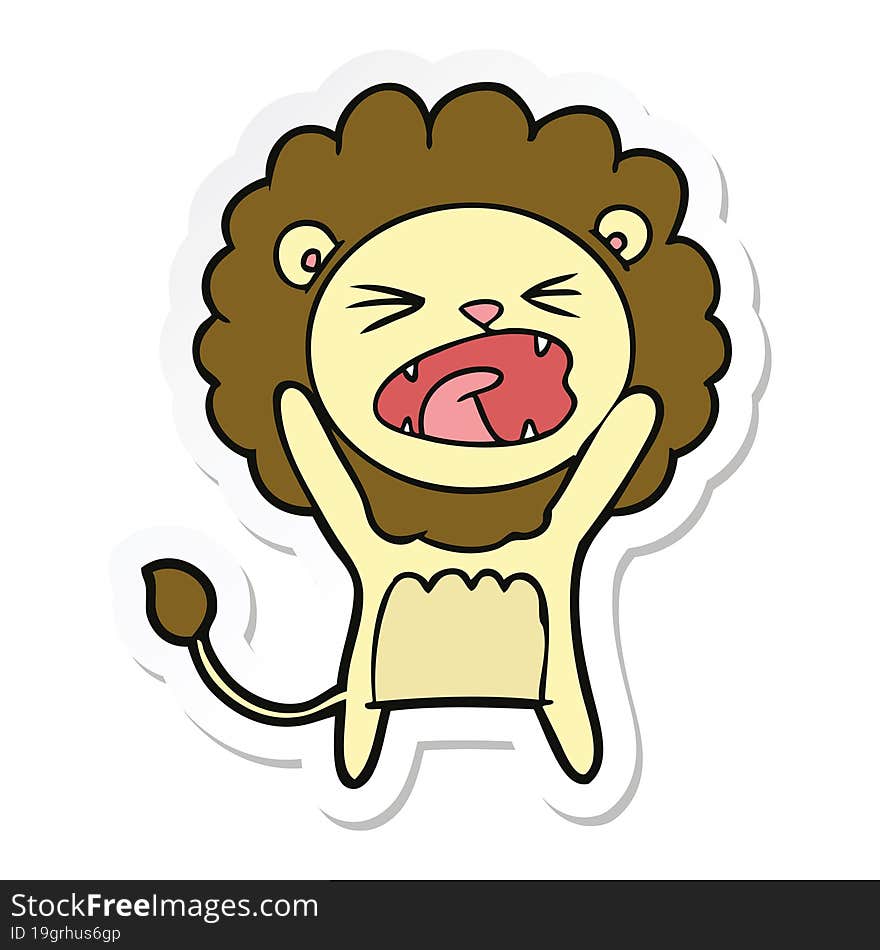 sticker of a cartoon lion