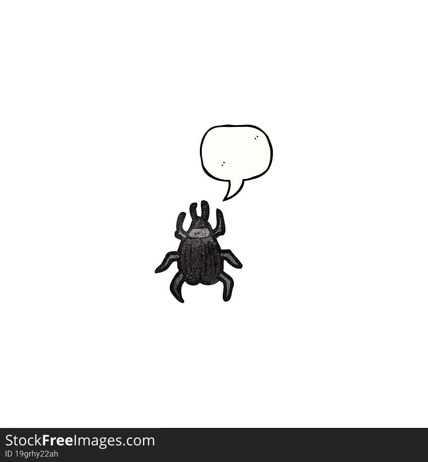 cartoon beetle with speech bubble