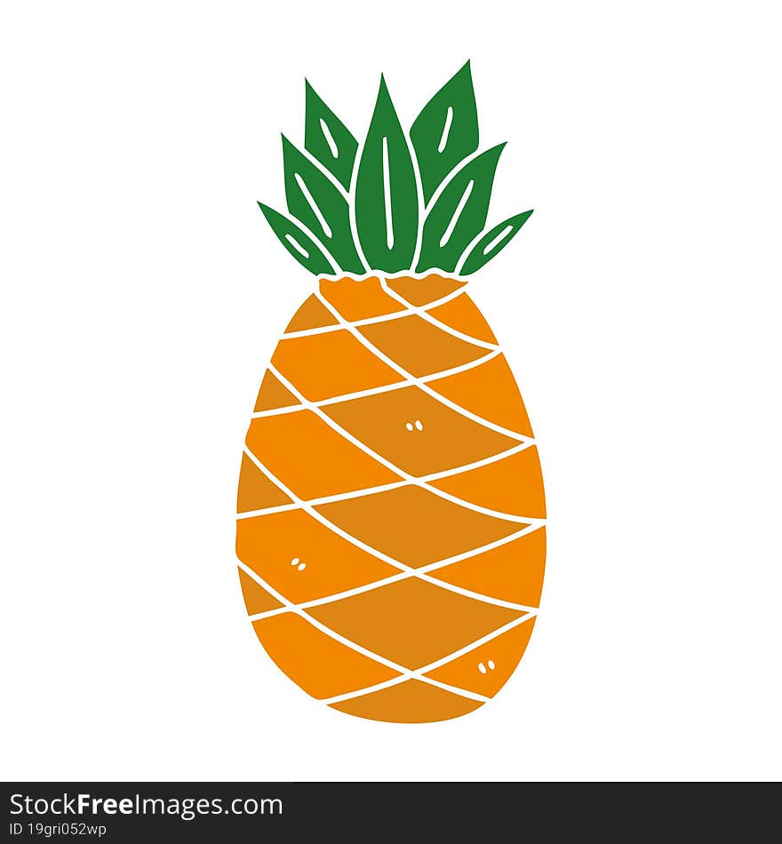 hand drawn quirky cartoon pineapple. hand drawn quirky cartoon pineapple