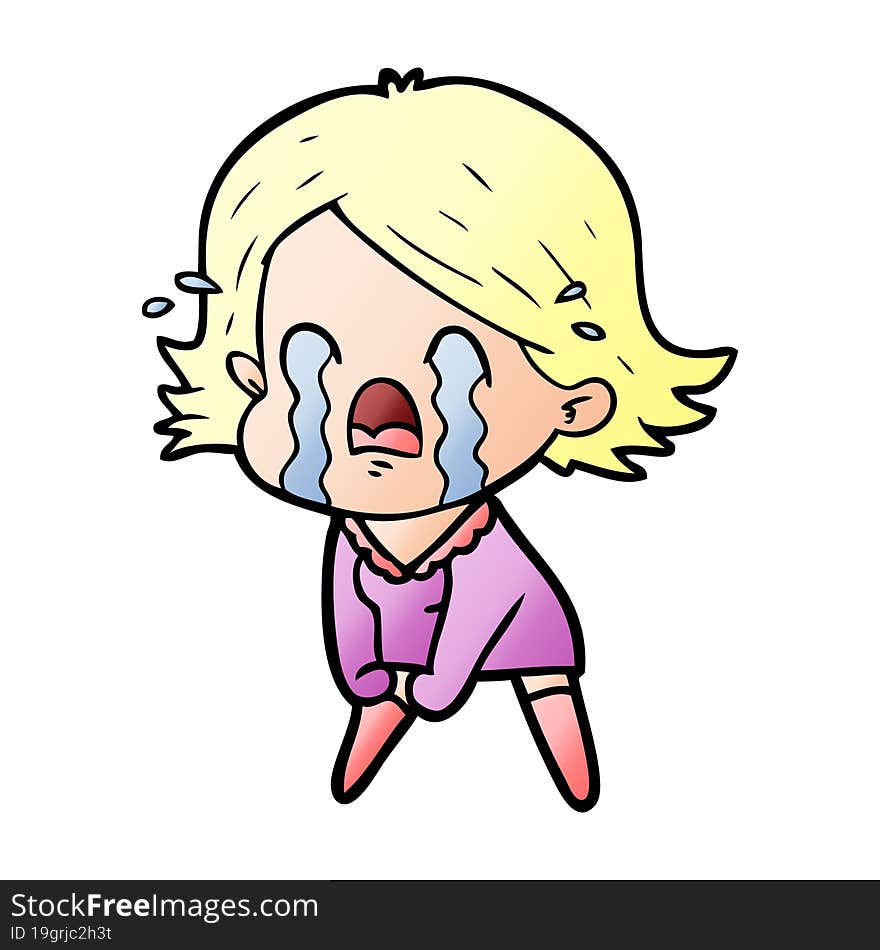 cartoon woman crying. cartoon woman crying