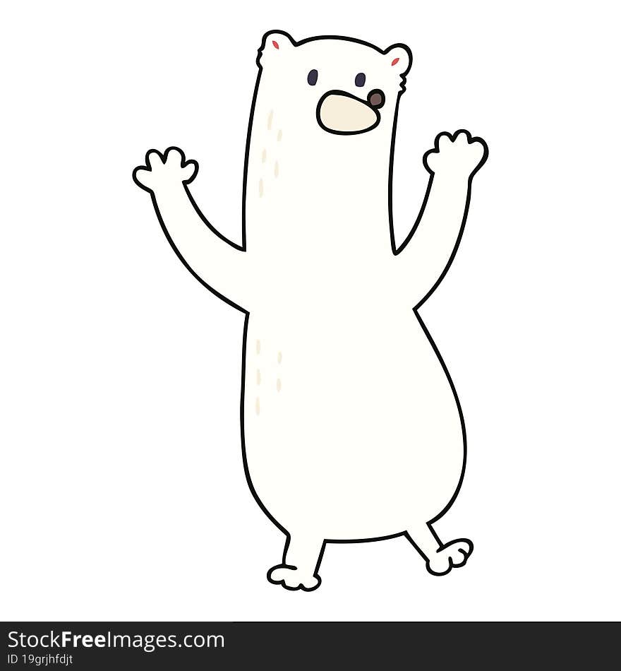 quirky hand drawn cartoon polar bear