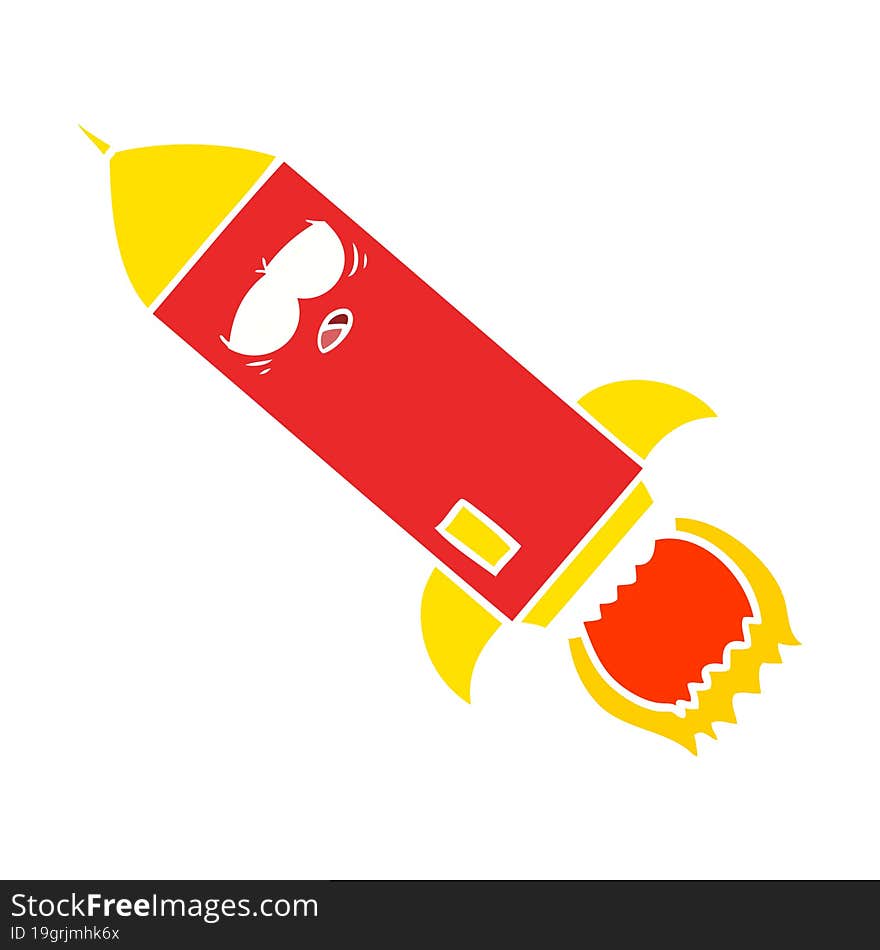 flat color style cartoon rocket