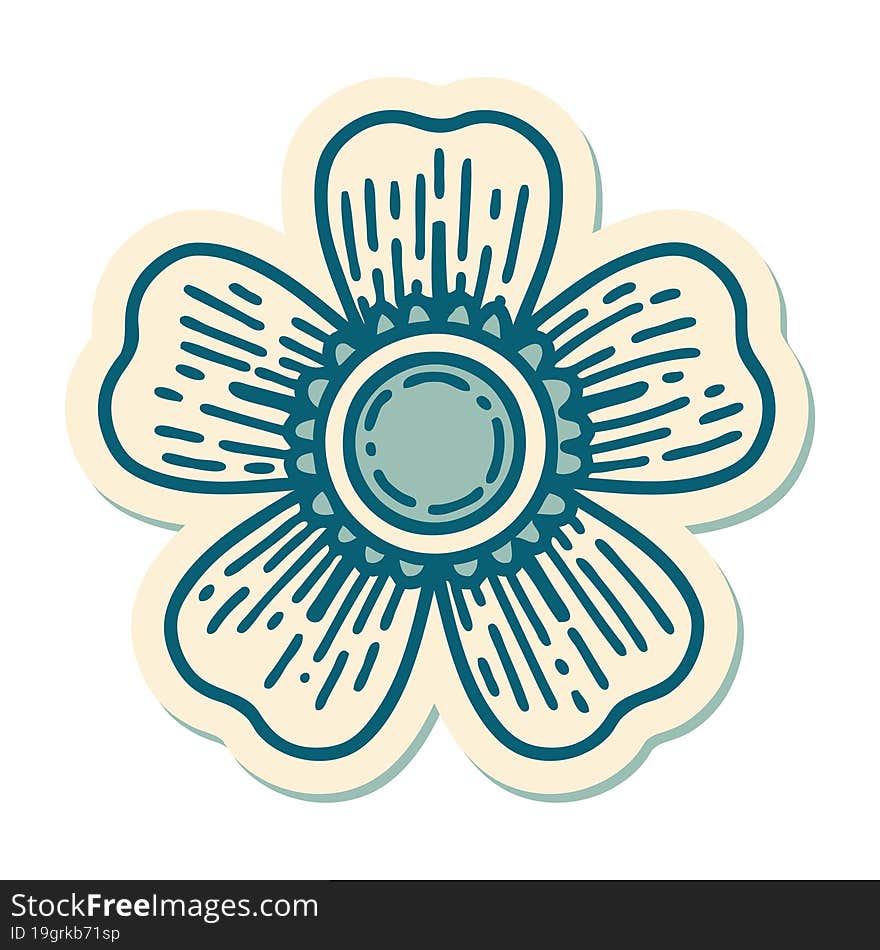 tattoo style sticker of a flower