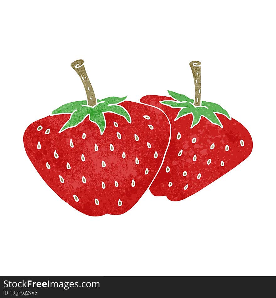 retro cartoon strawberries