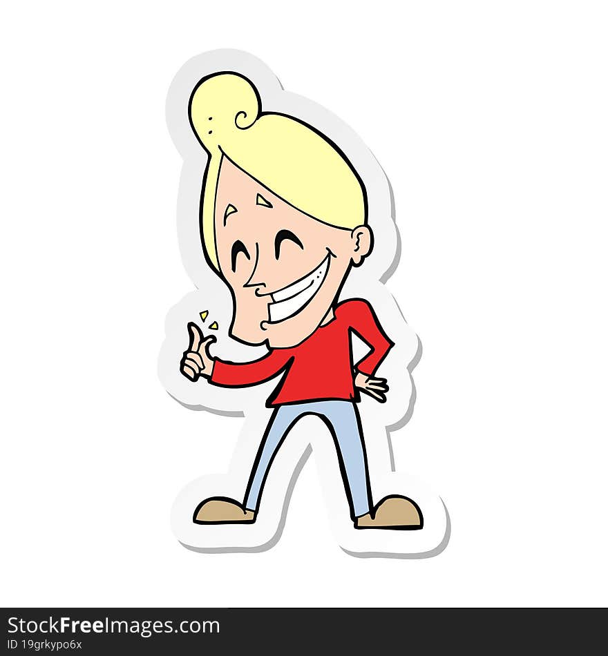 Sticker Of A Cartoon Man Snapping Fingers