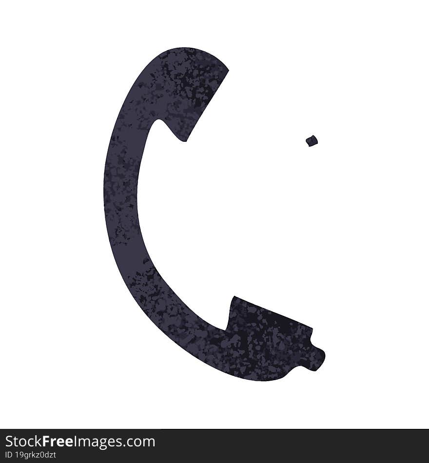 Retro Illustration Style Cartoon Telephone Handset