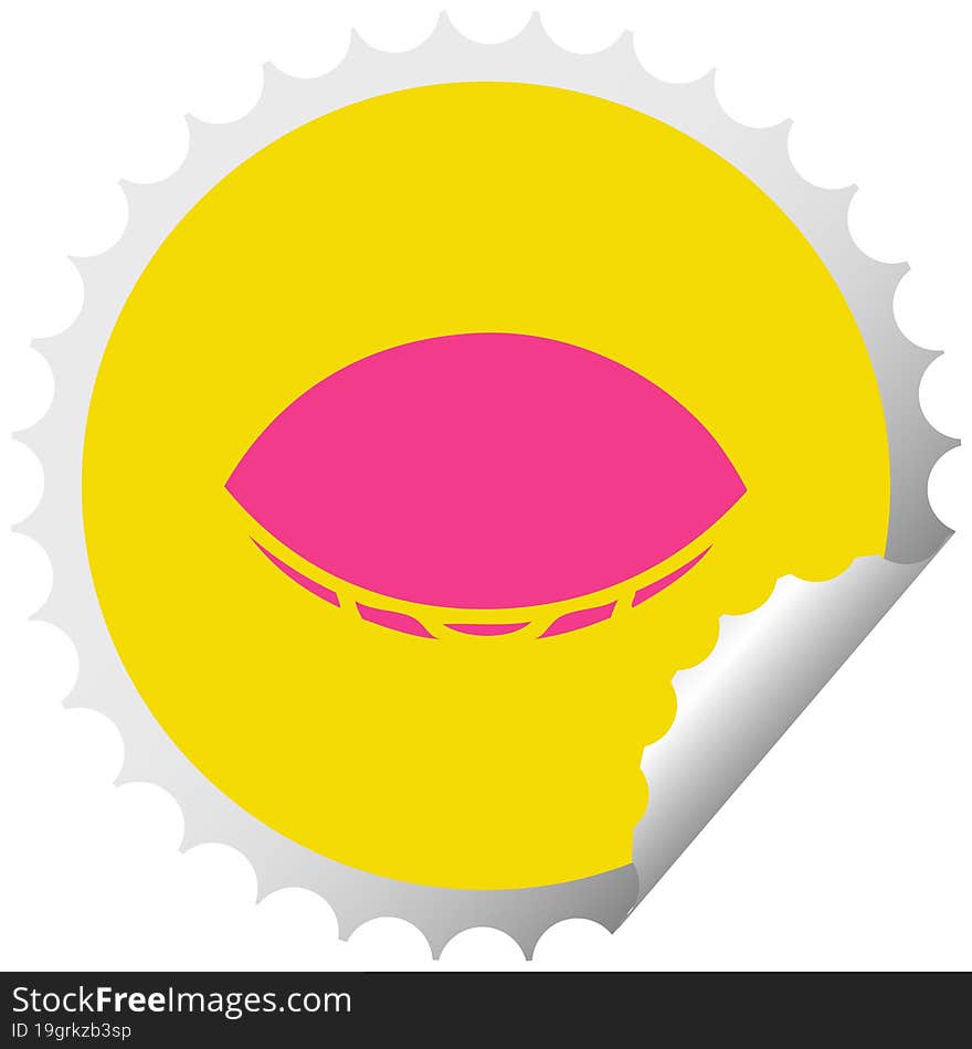 circular peeling sticker cartoon of a sleeping eye