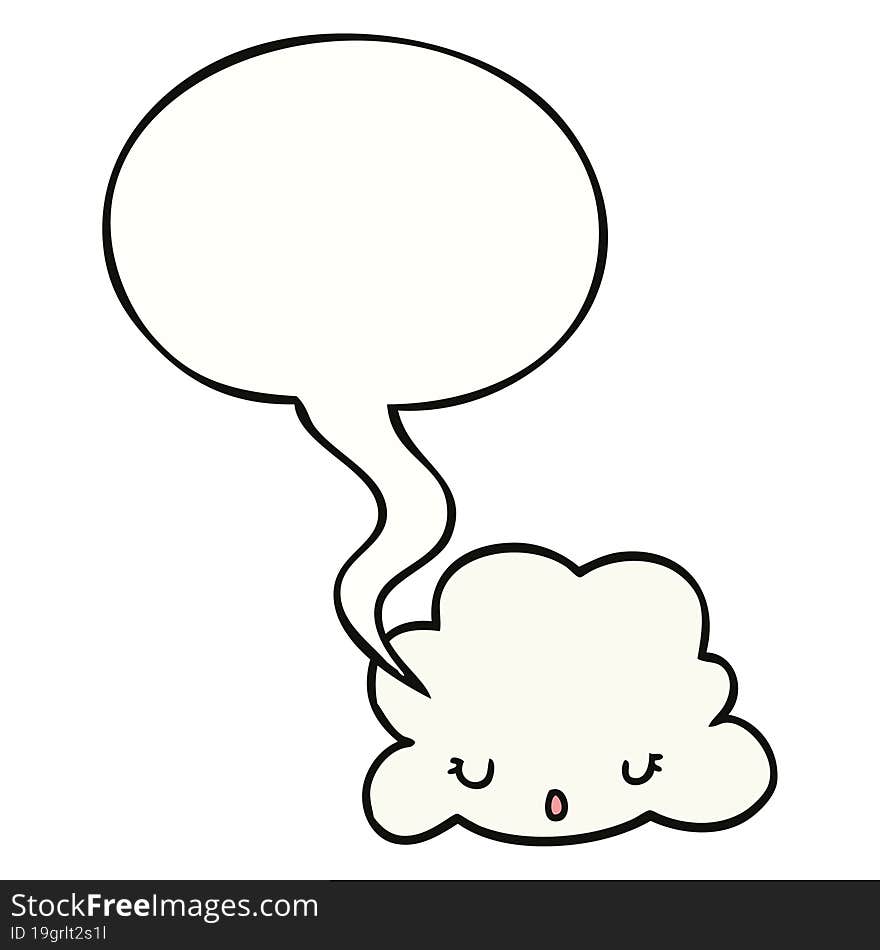 Cute Cartoon Cloud And Speech Bubble