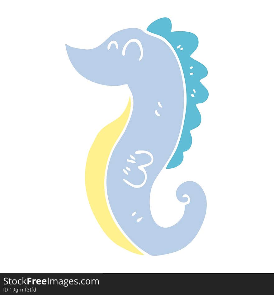 Cartoon Doodle Sea Horse