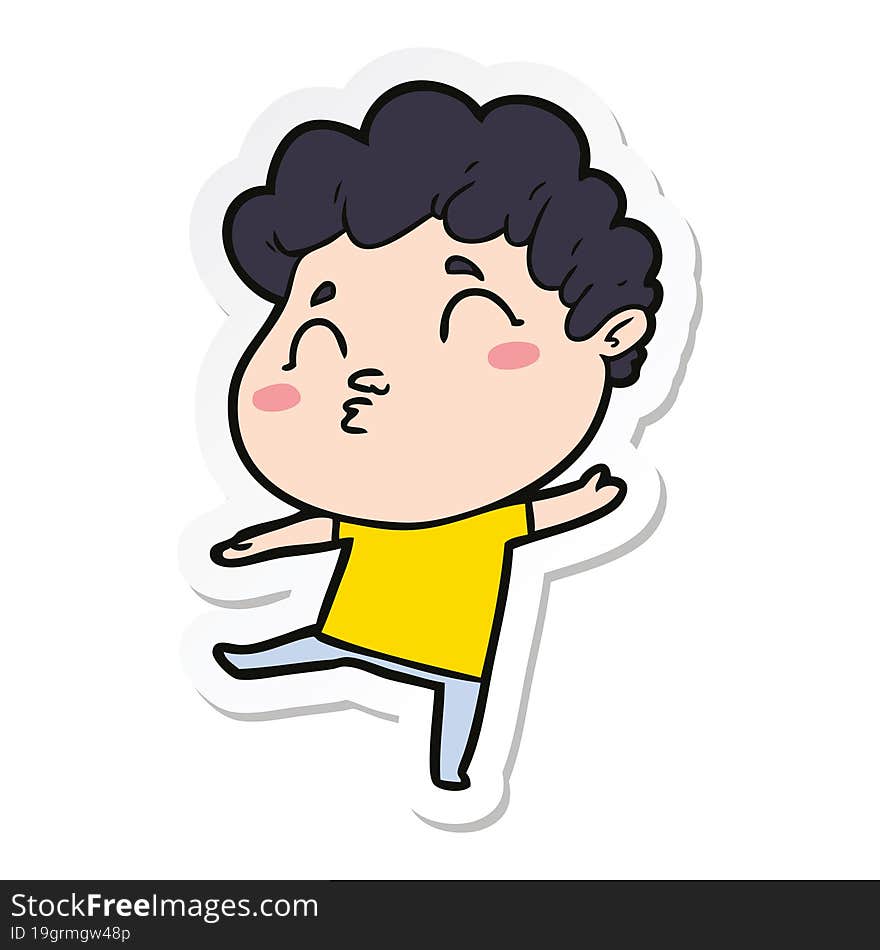 sticker of a cartoon man pouting