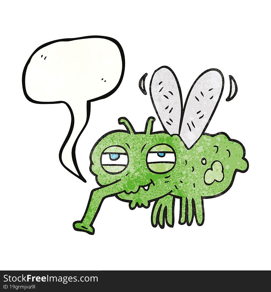 Speech Bubble Textured Cartoon Fly