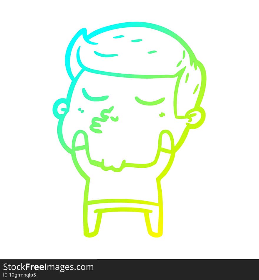 cold gradient line drawing cartoon model guy pouting