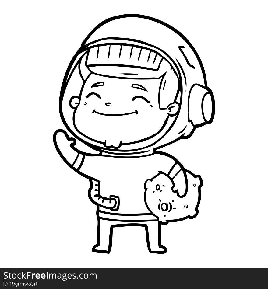 happy cartoon astronaut. happy cartoon astronaut