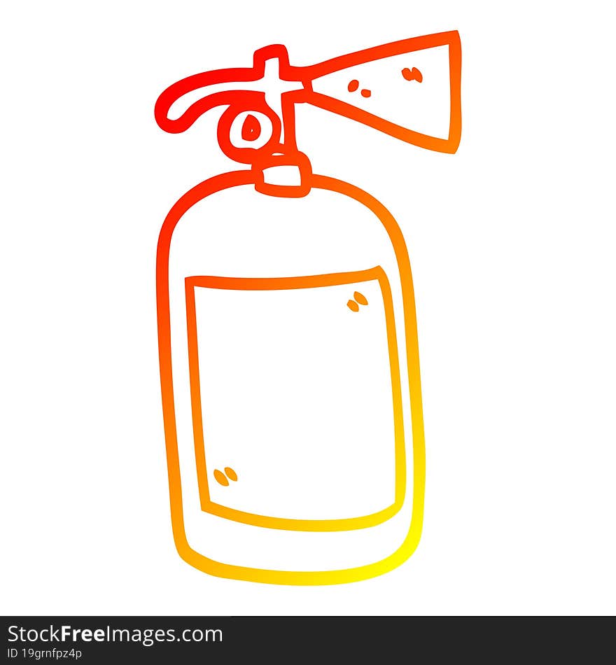 Warm Gradient Line Drawing Cartoon Fire Extinguisher