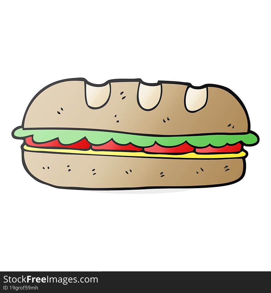 cartoon huge sandwich