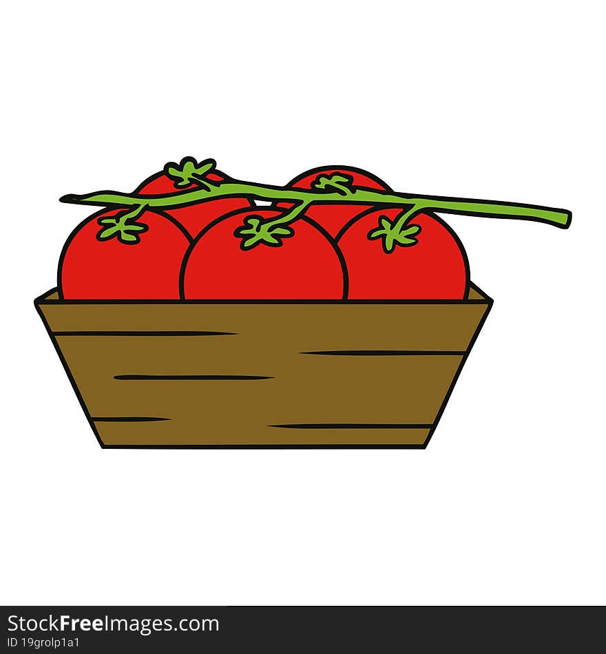 cartoon doodle of a box of tomatoes