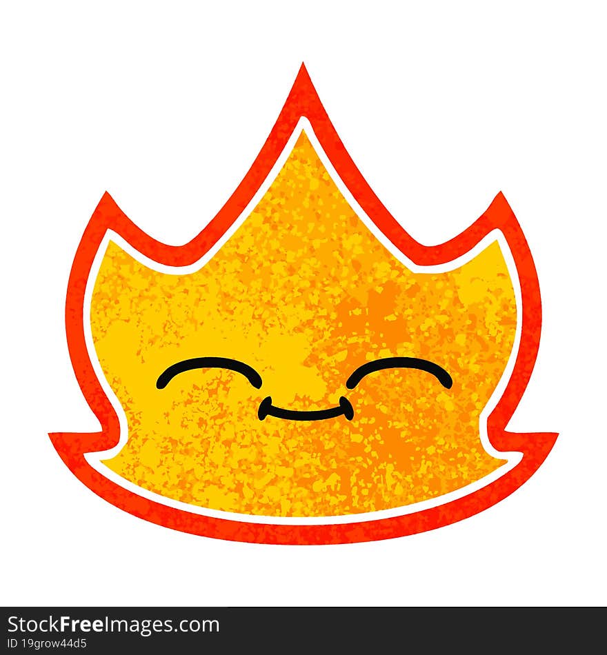 retro illustration style cartoon fire