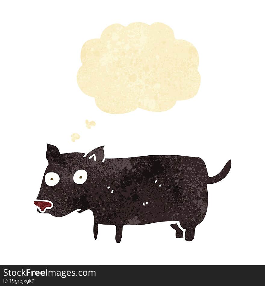 Cartoon Little Dog With Thought Bubble