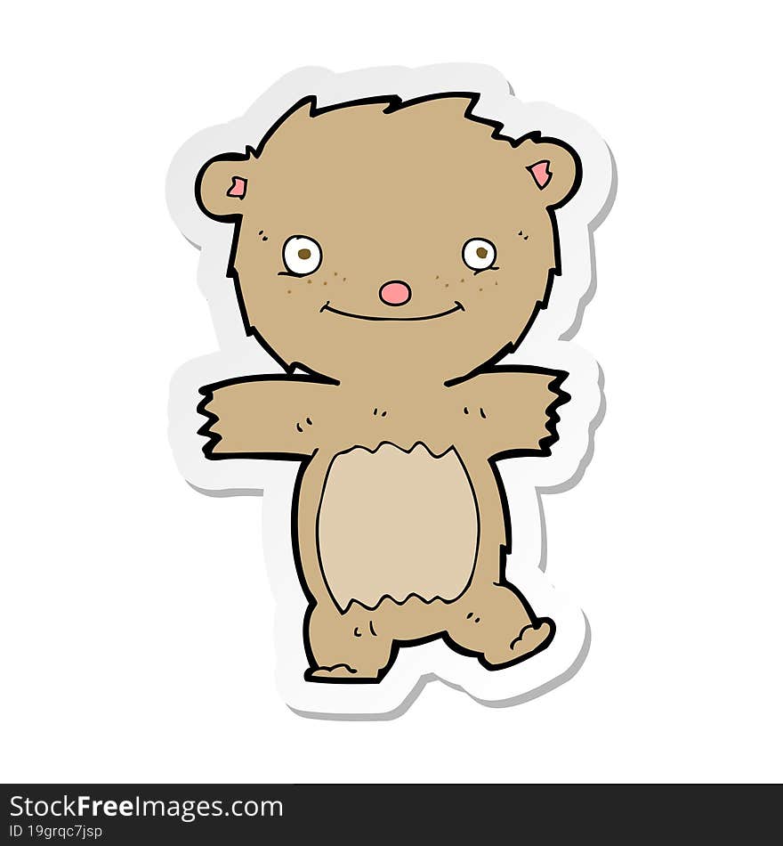 Sticker Of A Cartoon Teddy Bear