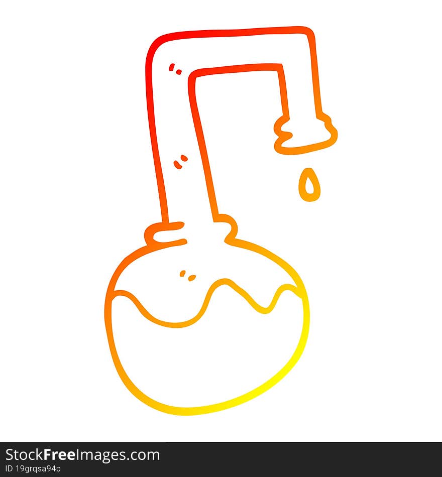 warm gradient line drawing cartoon bubbling chemicals