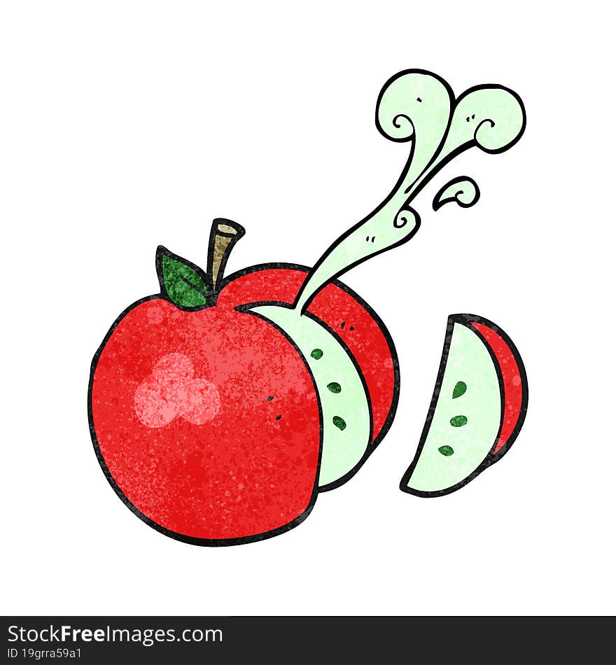 Textured Cartoon Sliced Apple