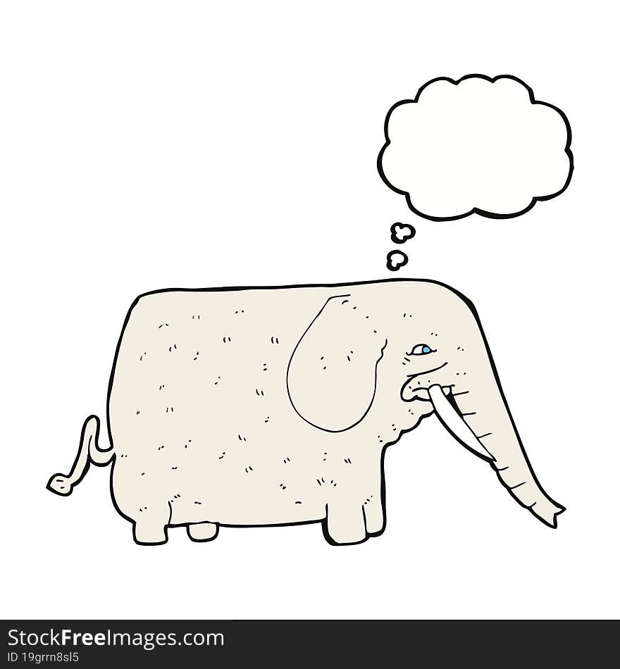 cartoon big elephant with thought bubble