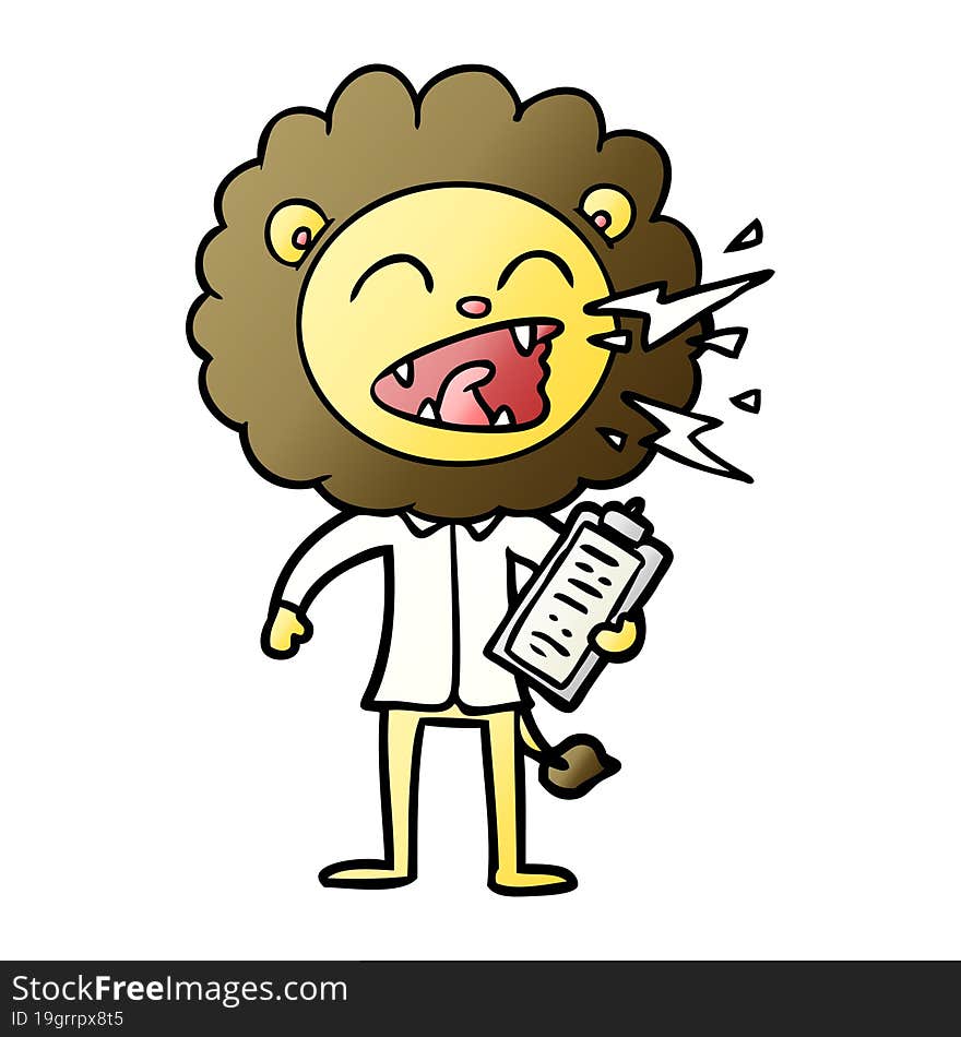 cartoon roaring lion doctor. cartoon roaring lion doctor