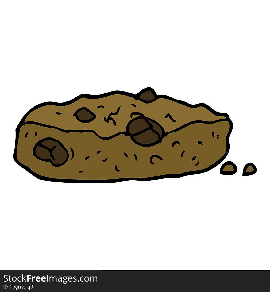 cartoon doodle chocolate chip cookie