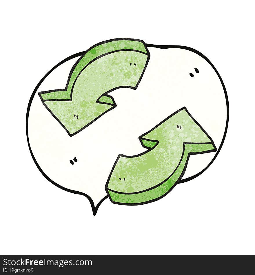 texture speech bubble cartoon recycling arrows