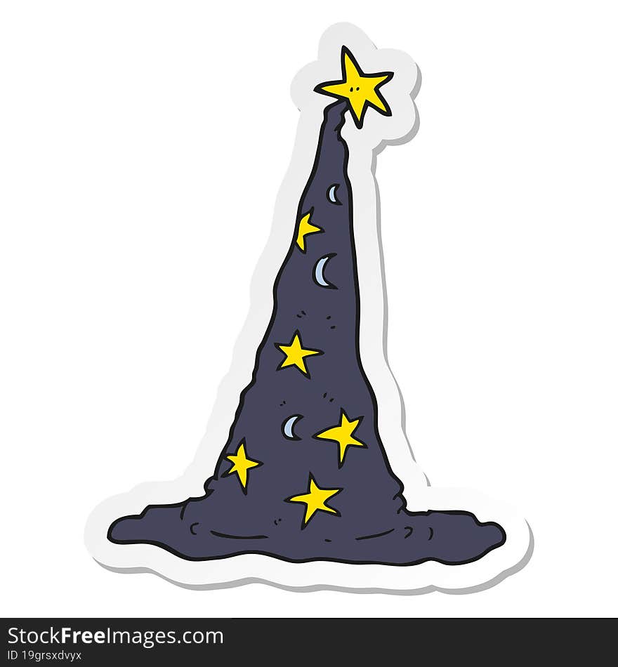 Sticker Of A Cartoon Wizard Hat