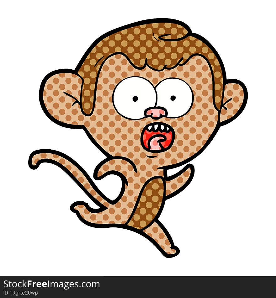 cartoon shocked monkey. cartoon shocked monkey