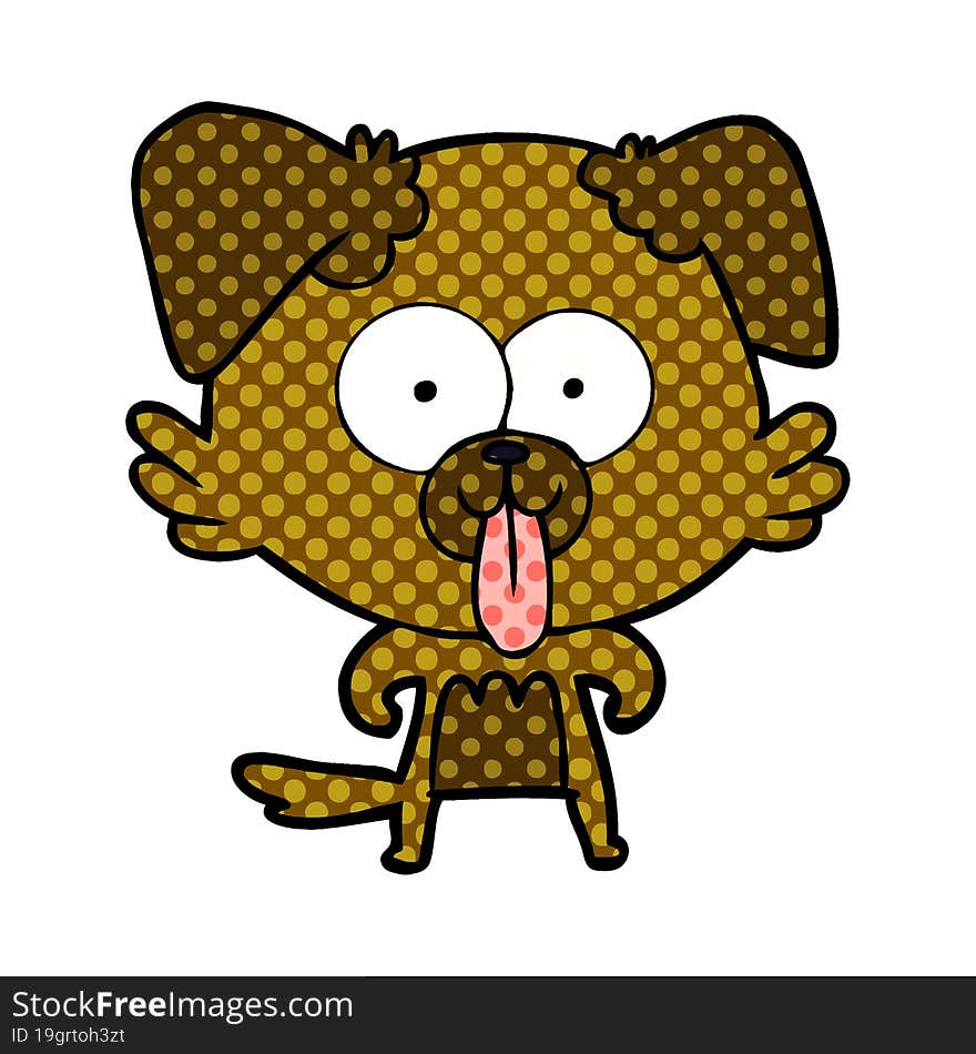 cartoon dog with tongue sticking out. cartoon dog with tongue sticking out