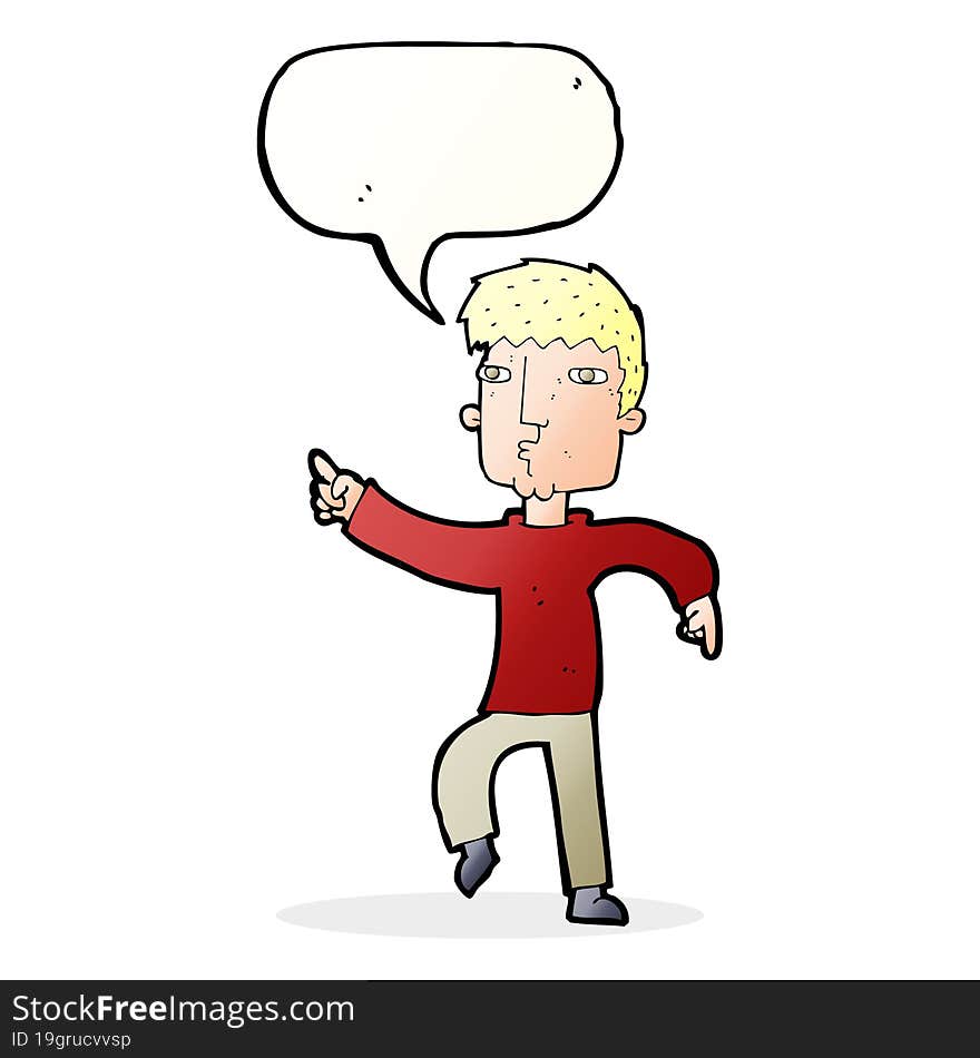 Cartoon Dancing Man With Speech Bubble