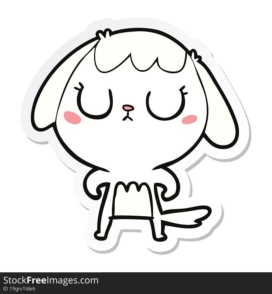 sticker of a cute cartoon dog