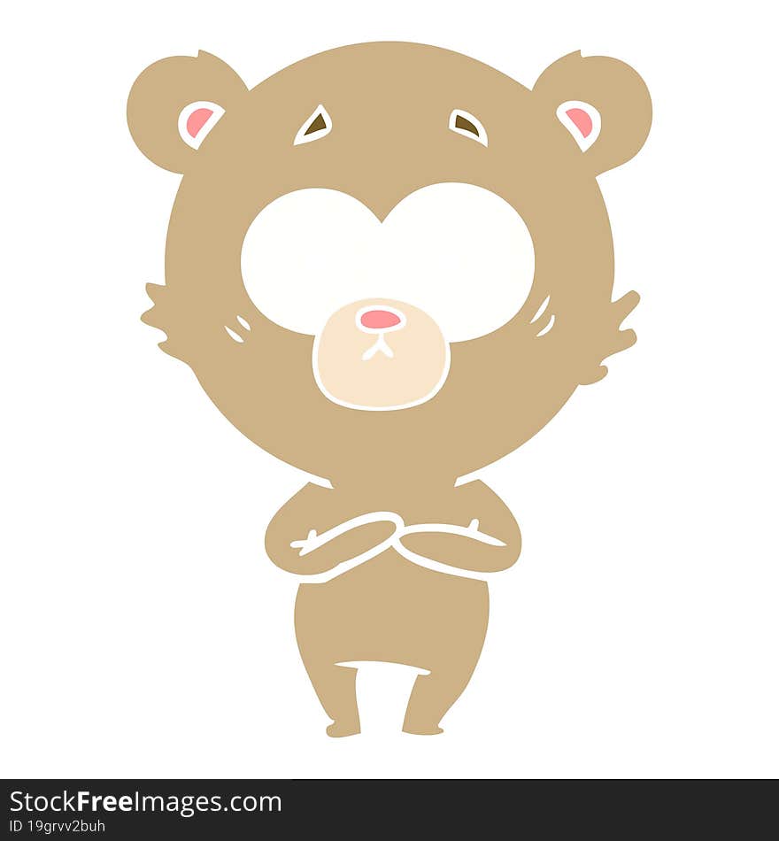 surprised bear flat color style cartoon