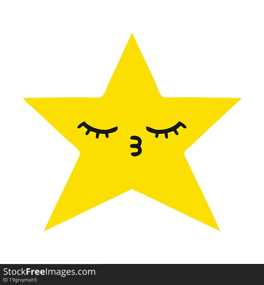 flat color retro cartoon gold star